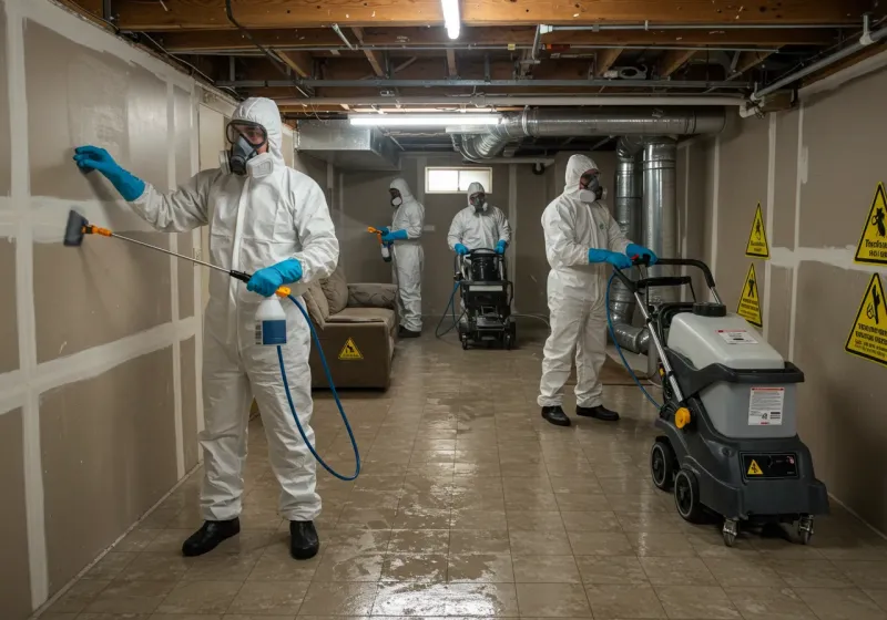 Basement Moisture Removal and Structural Drying process in Frisco, TX